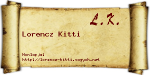 Lorencz Kitti névjegykártya
