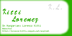 kitti lorencz business card